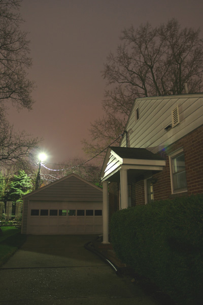 My garage and my neighbor's light