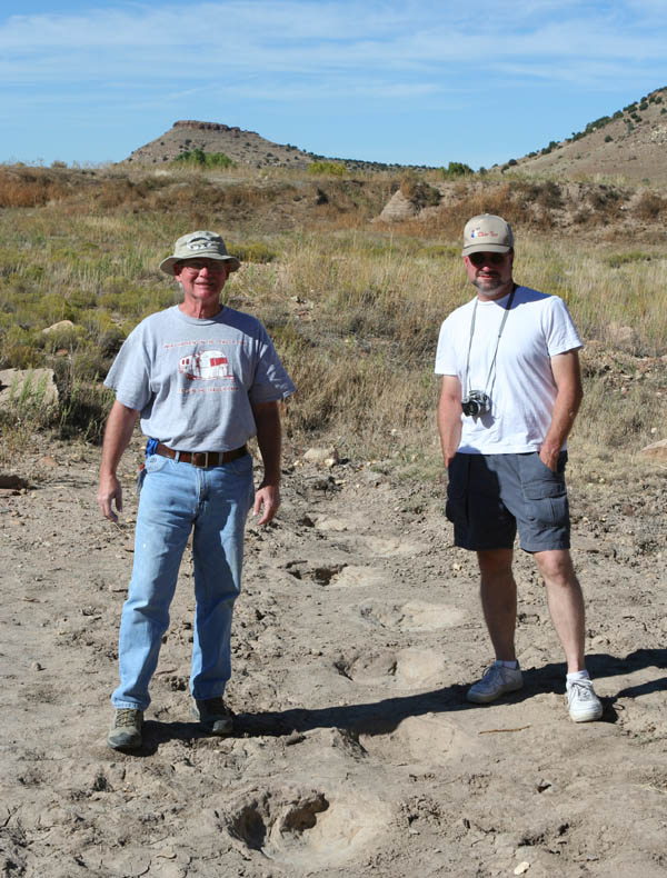 Dinosaur tracks and Bob and Tom