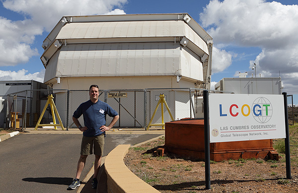 In front of the Faulkes Telescope at Siding Spring