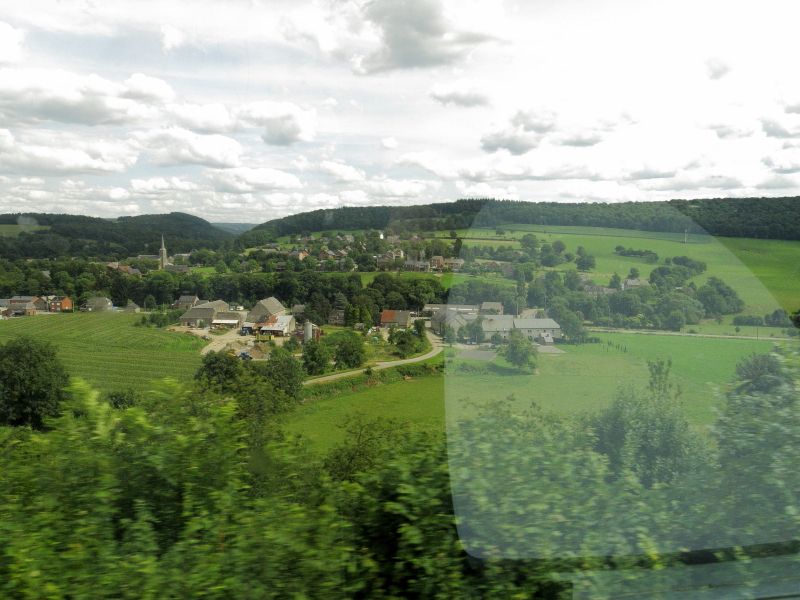 Belgium through a train window