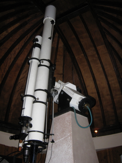 Inside a dome on the roof