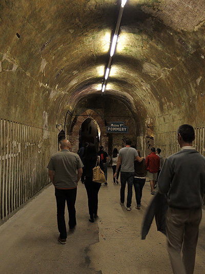 A tunnel in the champagne cellar