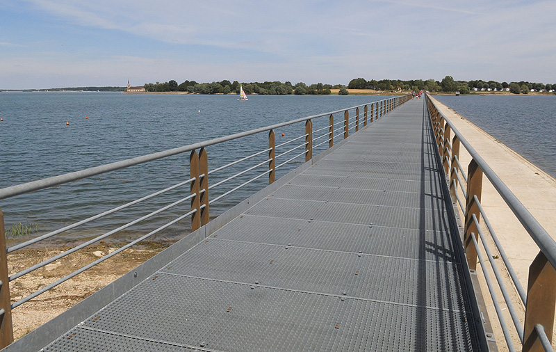 Walking across a dam