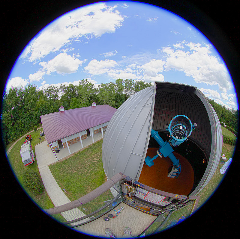 View from above, observatory and club building