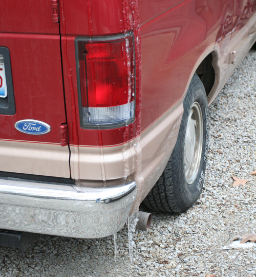 Icicles on the van!