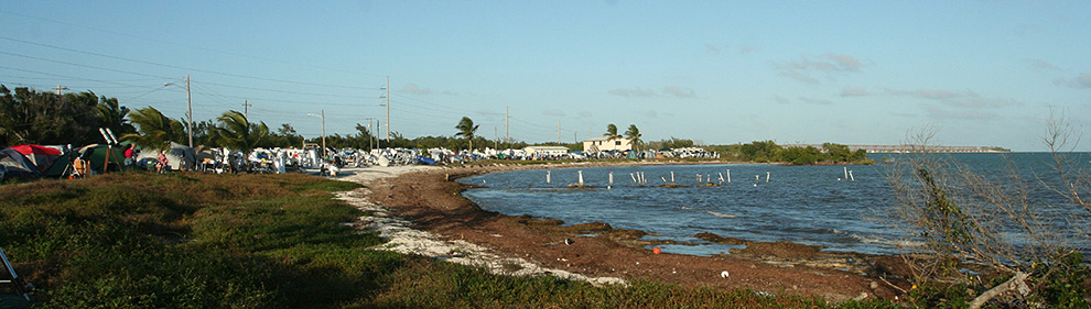 A view of the beach from a bit farther away