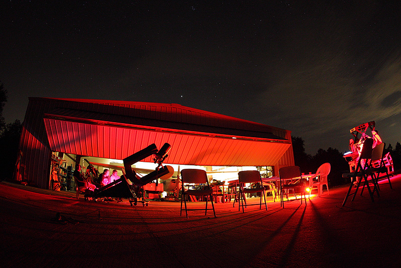 The hanger at night