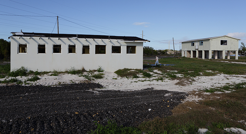 Damaged buildings