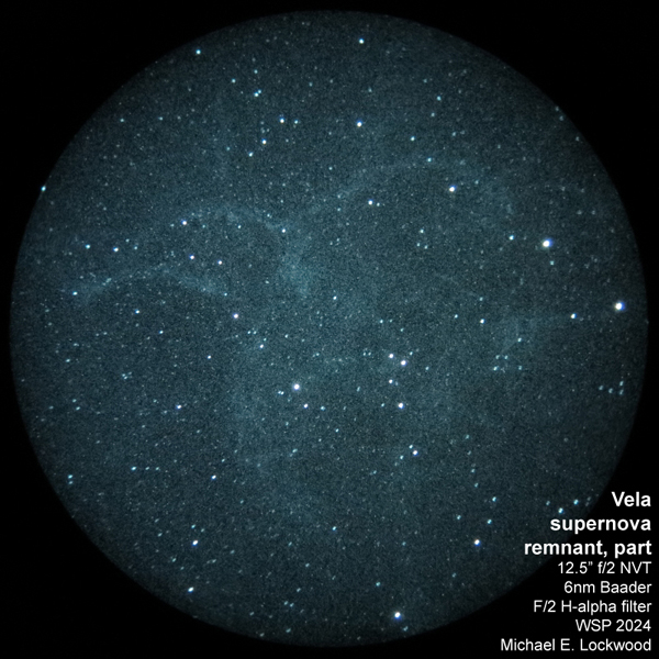 Vela Supernova remnant wisps of nebulosity