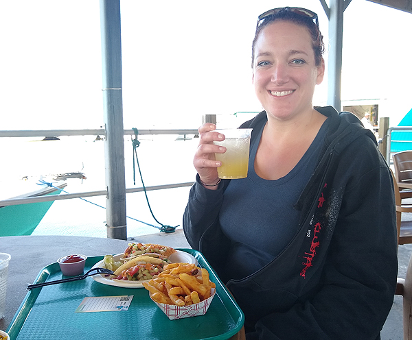 Kara enjoys some Keys seafood
