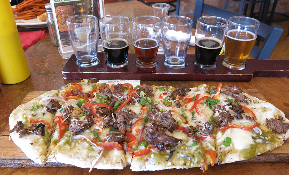 Beer and flatbread, Little Toad Creek Brewery