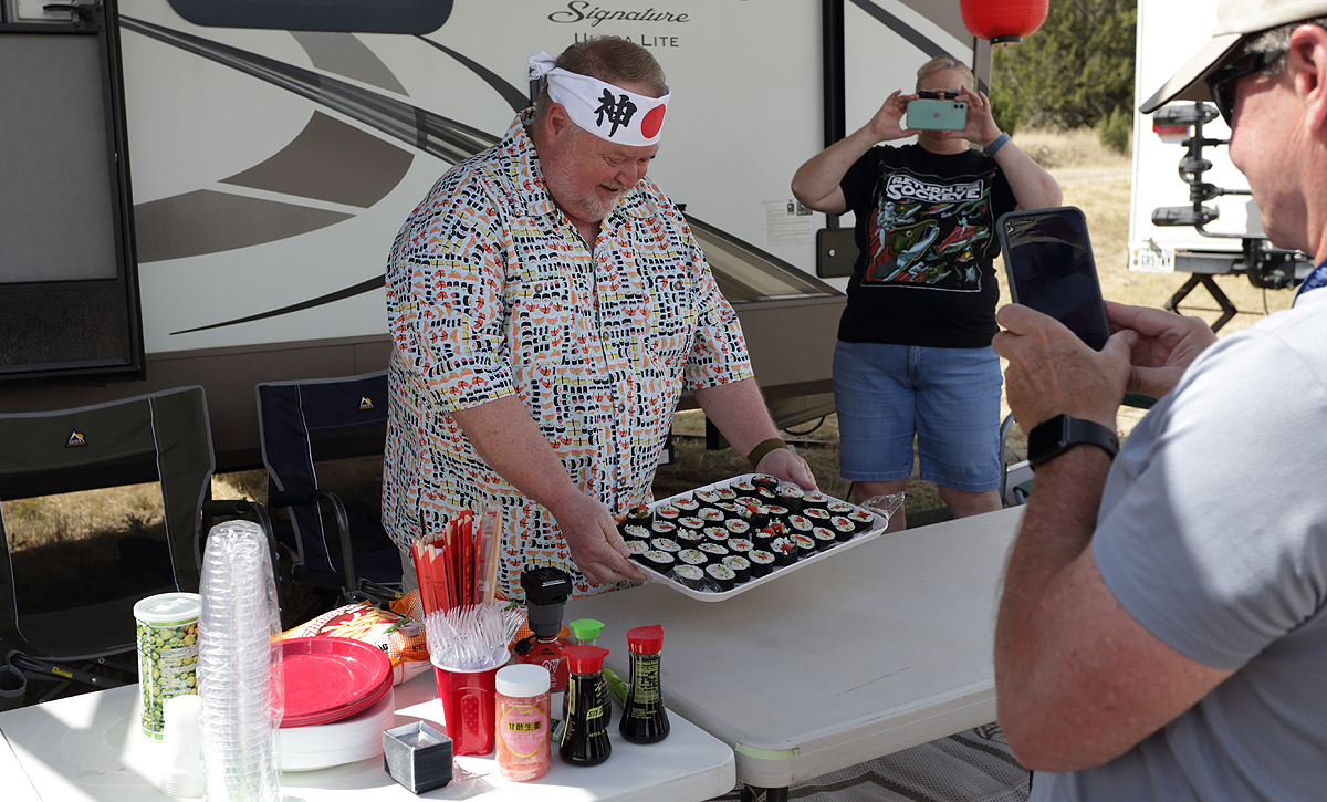 The presentation of the sushi