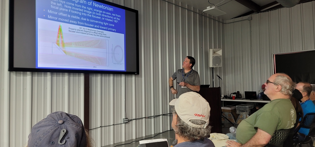 Mike giving a talk on basic optics