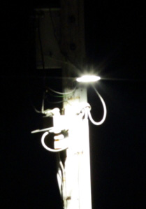 Close up of tilted light