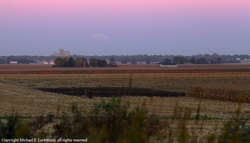 Barely visible moon over Tolono, IL