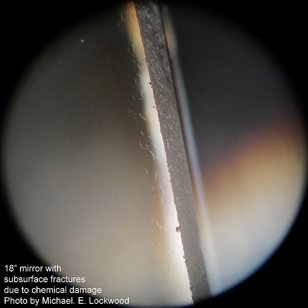 Microfractures in an 18" miror surface