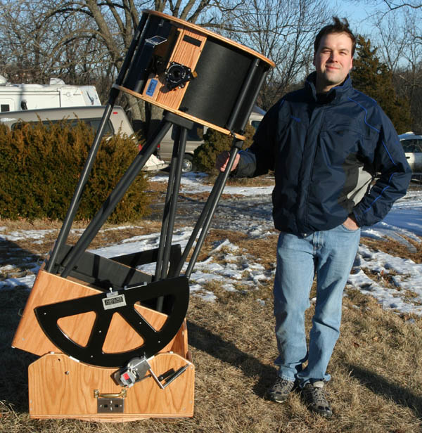 Mike with his new one-of-a-kind telescope